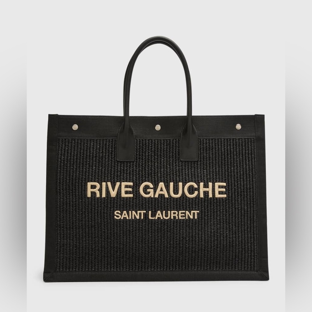 Saint Laurent Rive Gauche Tote Bag in Raffia